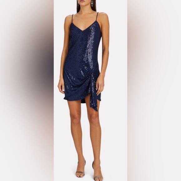 Caroline Constas Koren Sequin Mini Dress‎ Navy Blue S - Picture 1 of 8